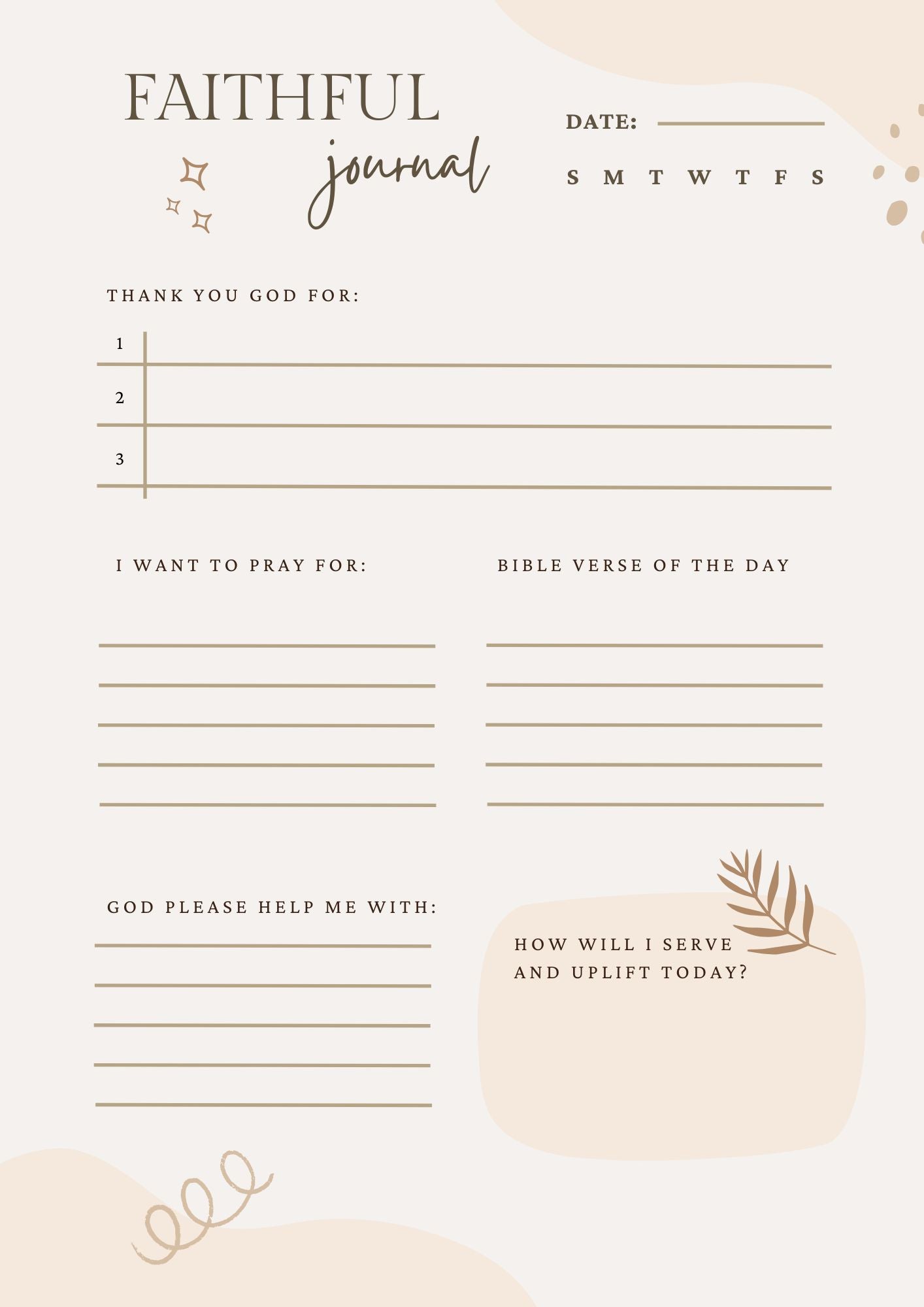 Faithful Journal Printable Page (FREE)
