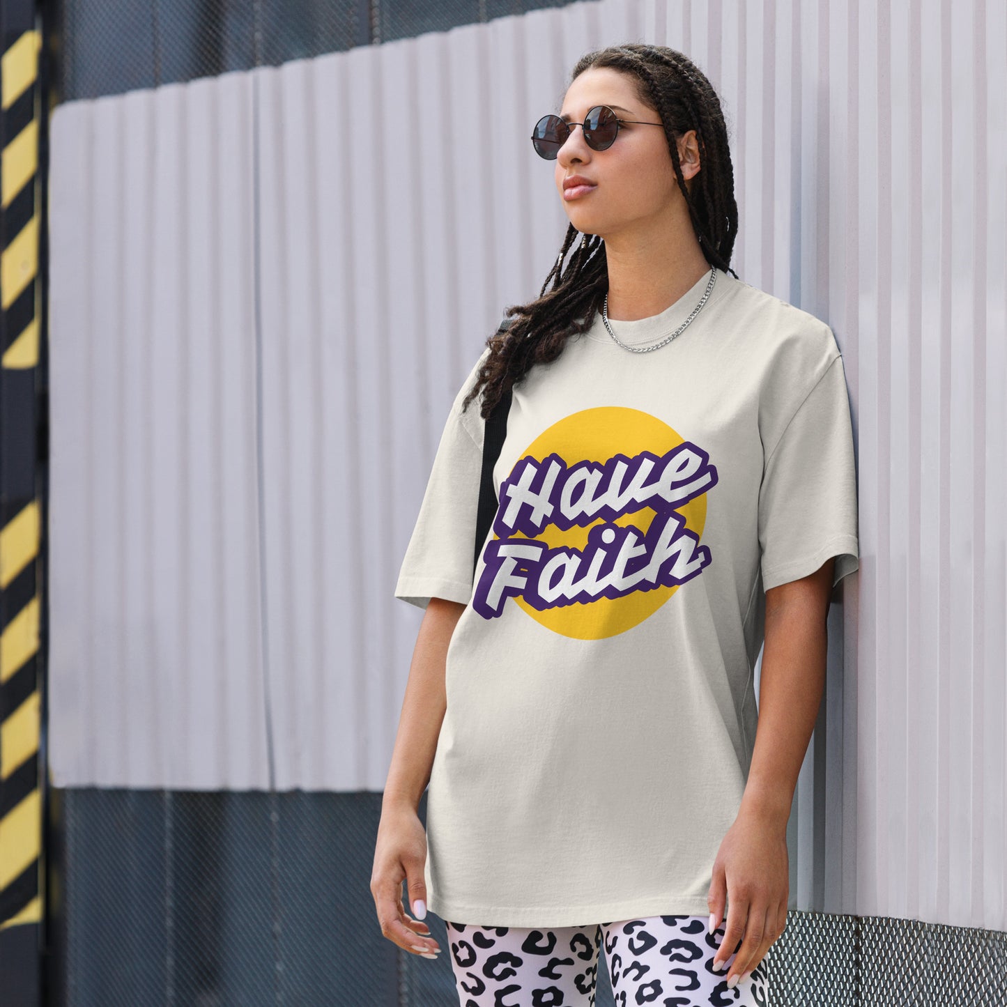 Have Faith Oversized Faded T-shirt
