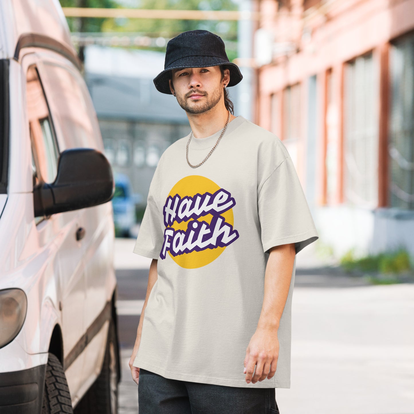 Have Faith Oversized Faded T-shirt