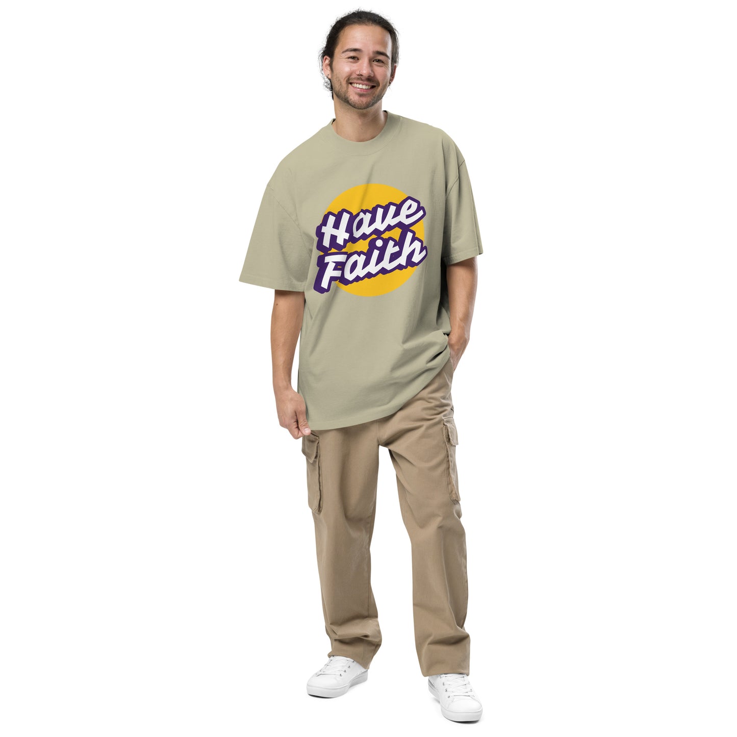 Have Faith Oversized Faded T-shirt