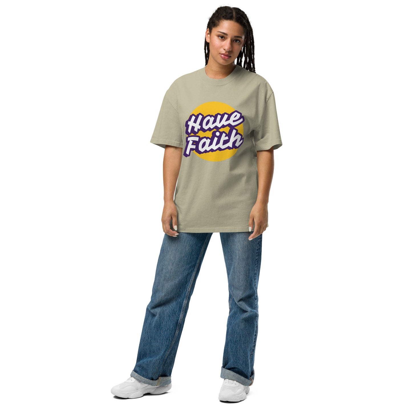 Have Faith Oversized Faded T-shirt