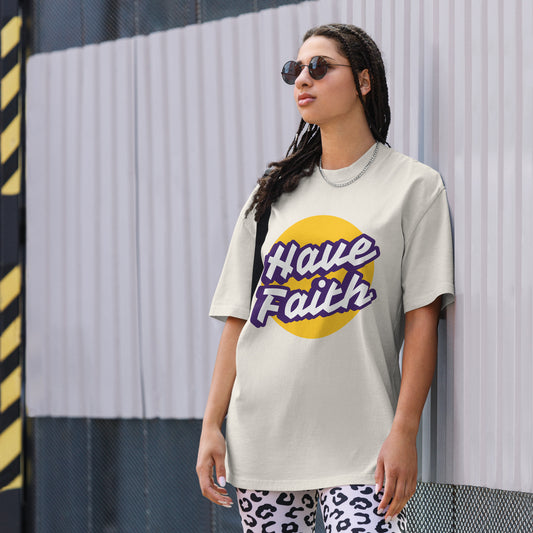 Have Faith Oversized Faded T-shirt