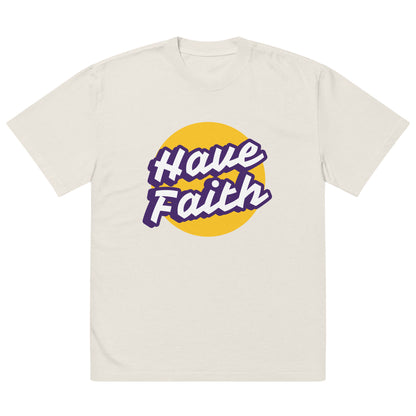 Have Faith Oversized Faded T-shirt