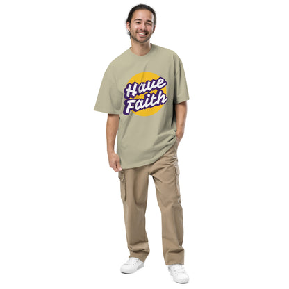 Have Faith Oversized Faded T-shirt