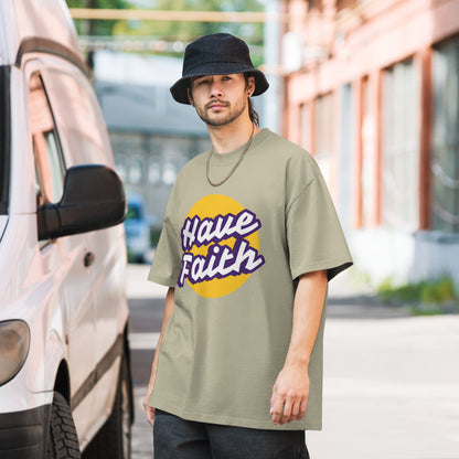 Have Faith Oversized Faded T-shirt
